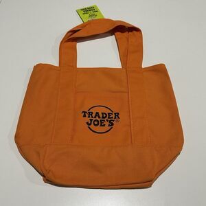 Trader Joe's Mini Tote Bag Rare Halloween Limited Edition Orange NWT Reuse